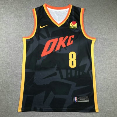 NBA 8 Williams OKC Thunder 2023-24 city Maillot brodé